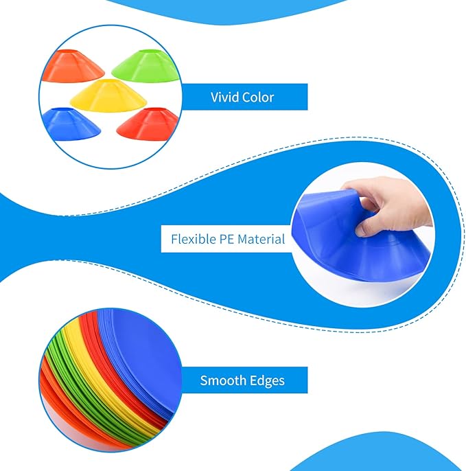 25/50/100/200 Pack Disc Cones 5 Color