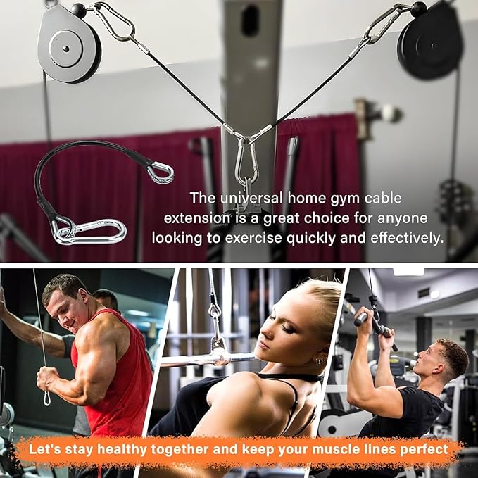 29" Gym Cable Extension Fitness Extension Rope Attachment Compatible with Bowflex and More Home Gym Accessories, for LAT/Tricep Pull Down and Leg Extensions Machine