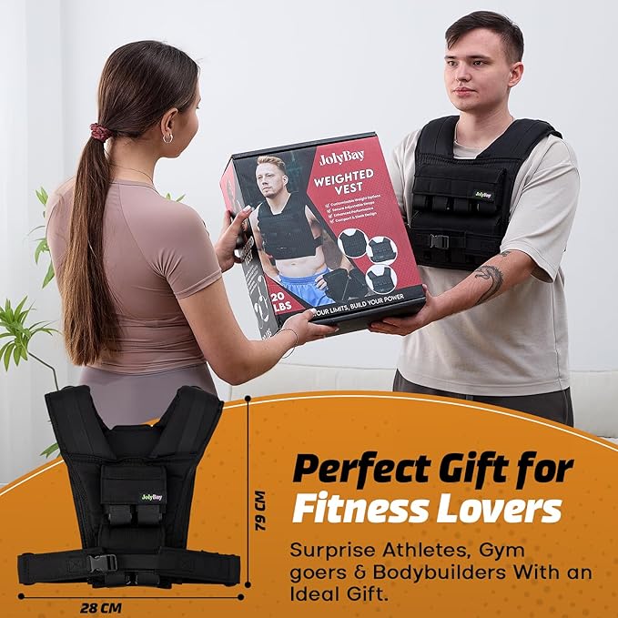 Adjustable Weighted Vest for Men ā 20 LBS | 35 LBS Compact Fitness Vest with Durable Oxford Cloth, Ideal for Running, Cardio, CrossFit, Gym, Core Balance, Posture Support, and Strength Training