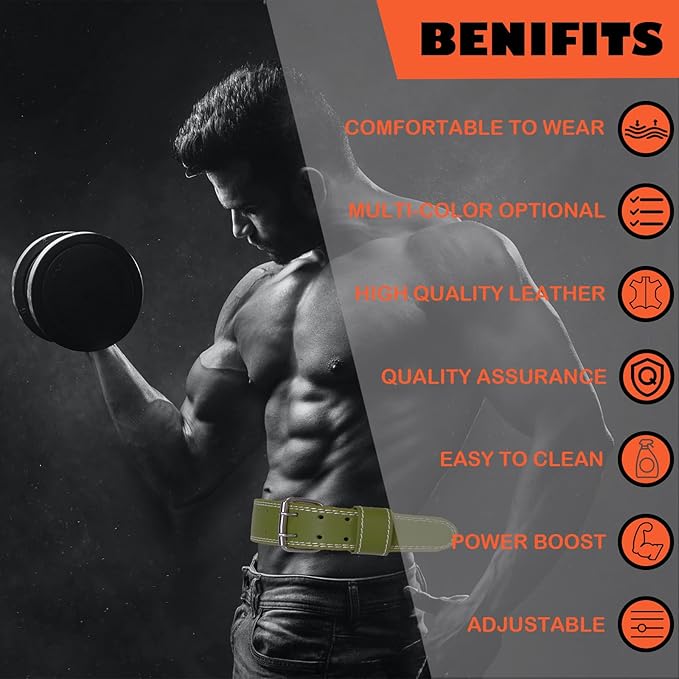 9mm Leather Fitness Weight Lifting Belt for Women&Men 4 Inches