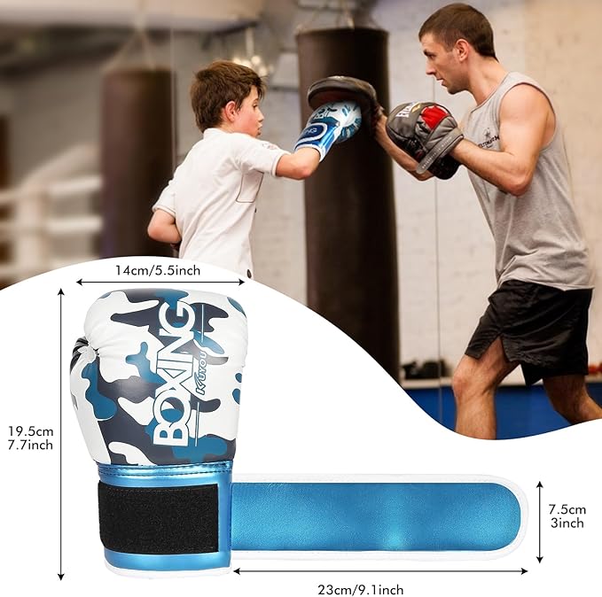 Kids Boxing Gloves, Boxing Gloves for Children 3-9 Youth Boys Girls Toddler PU Cartoon Sparring Training Boxing Gloves for Punching Bag, Kickboxing, Muay Thai, MMA