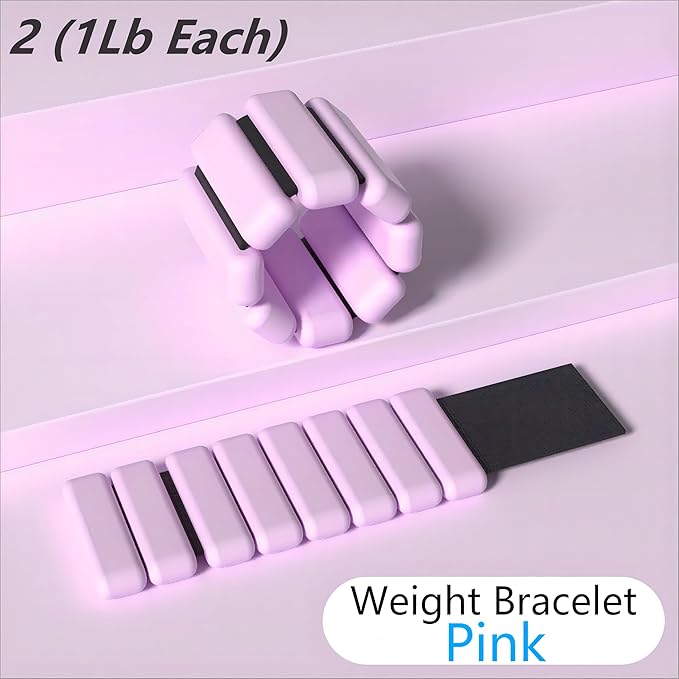 Adjustable Wrist & Ankle Weights for Women and Men 2 (1Lb (1Lb Each),