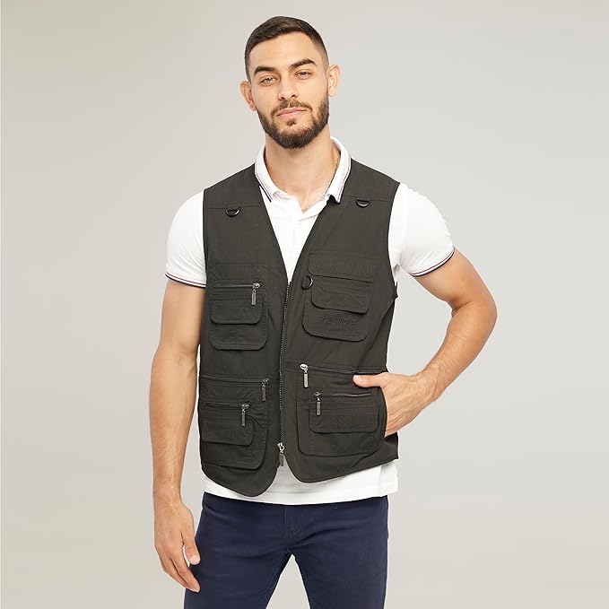 Men's Utility Work Hunting Travel Fishing Multi-Pockets Outdoor Vests