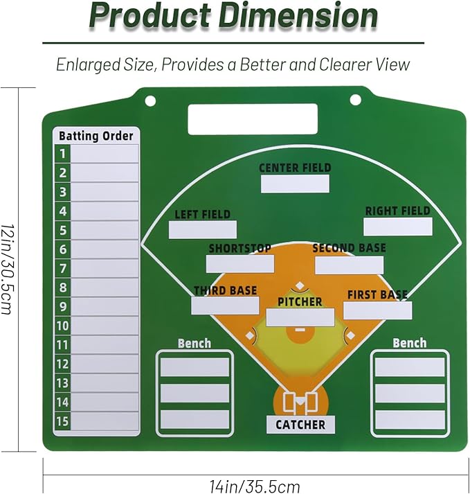 Magnetic Baseball Lineup Board for Coach