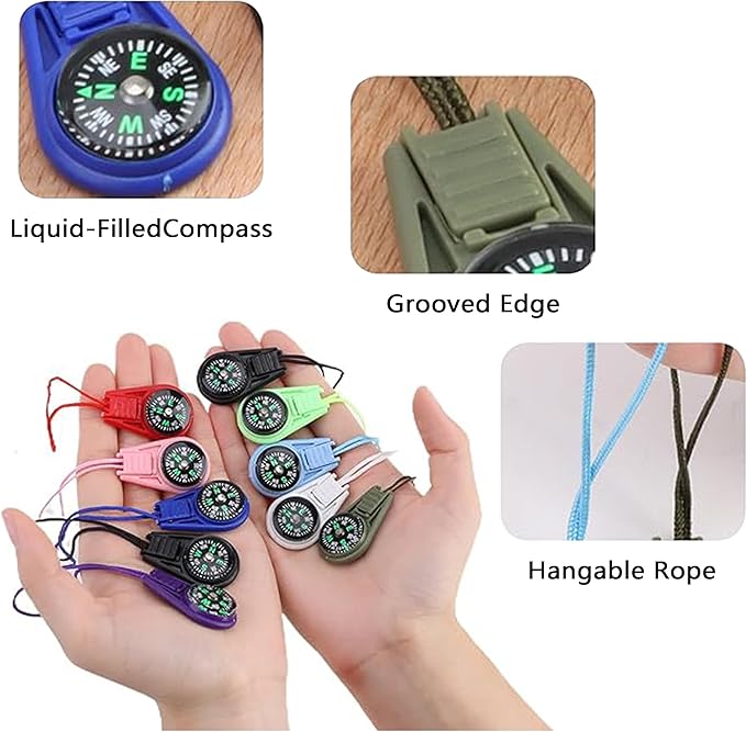 27 Pack Compass for Compass Hiking 9 Colors,