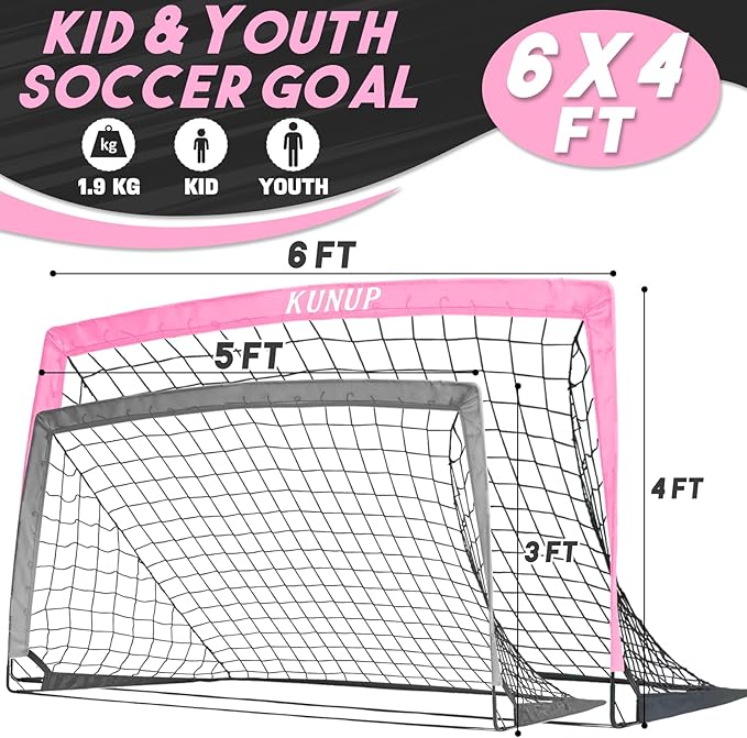 Kids Soccer Goal for Backyard 5×3, 6×4, 6×4, 9×5FT 9×5FT Easy