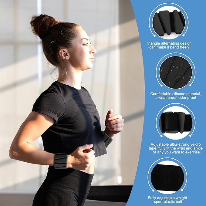 Adjustable Wrist Weights Set of 2 (1Lbs Each)