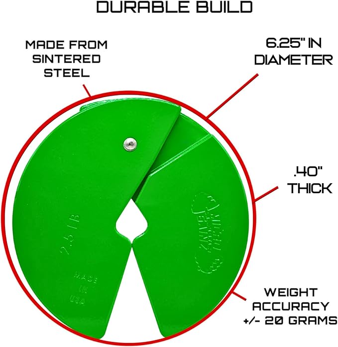 Micro Gainz Dumbbell Fractional 2.5 lb Weight Plate, Ideal for Micro Loading, (Choose Color) 4 Piece Fractional Weight Plates, Designed for Dumbbell Training, Made In USA