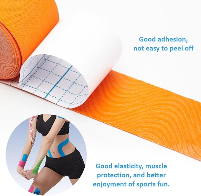 4 Pack Kinesiology Tape, Athletic Tape Supports Protects Muscles, Knees, Shoulders & Plantar Fasciitis, Waterproof & Hypoallergenic Kinesiology Tape (Mixed Color)