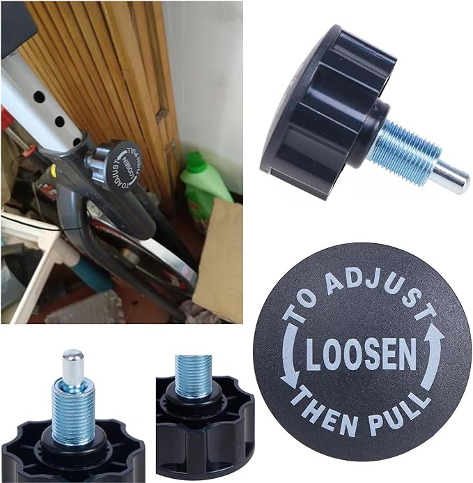 2 Pack Exercise Bike Pull Pin Spring Knob Replacement Universal M16 Pop Screw Height Adjust Locking Grip for Statioanry Cycling Bicyle Fitness Equipment Machines Weight Bench Bikes