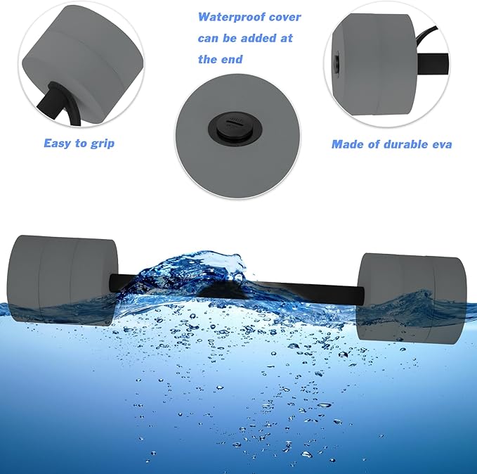 Hikeen Aquatic Exercise Dumbbells Water Dumbbell Pool Resistance Aquatic Fitness Barbells with 4 High-Density EVA Foam Pool Weights Dumbbells, for Water Aerobics Weight Loss