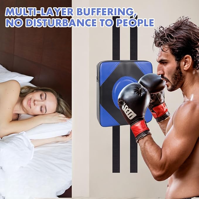 LuiceABC Wall Punching Boxing Pad, Wall Focus Target Foam, Boxing Fitness Wall Punch Bag, Leather and High Elastic Sponge Bag for Sports Training, Adjustable Height