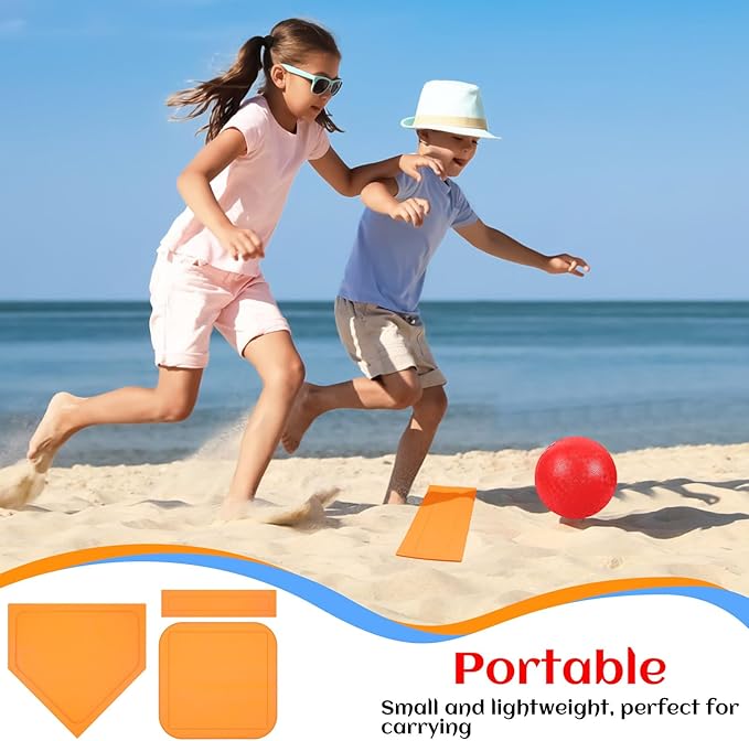 Hiboom 12 Pcs Dodgeball Set with Bases Playground 6 Bouncing 5 Rubber 1 Ball