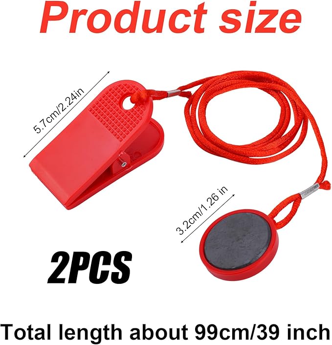 2pcs Magnetic Safety Switch, Round Magnet Treadmill Safety Key Replacement Universal Treadmill Magnet Safety Key Treadmill Magnets Treadmill Parts for Most Types of Treadmills