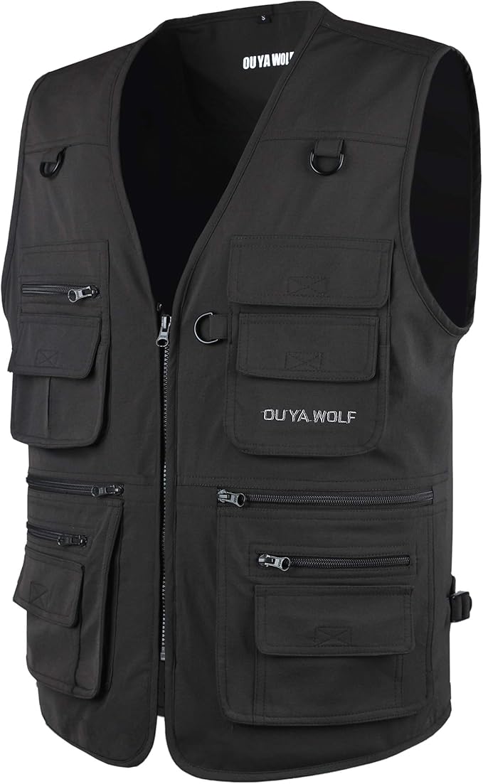 Men's Utility Work Hunting Travel Fishing Multi-Pockets Outdoor Vests