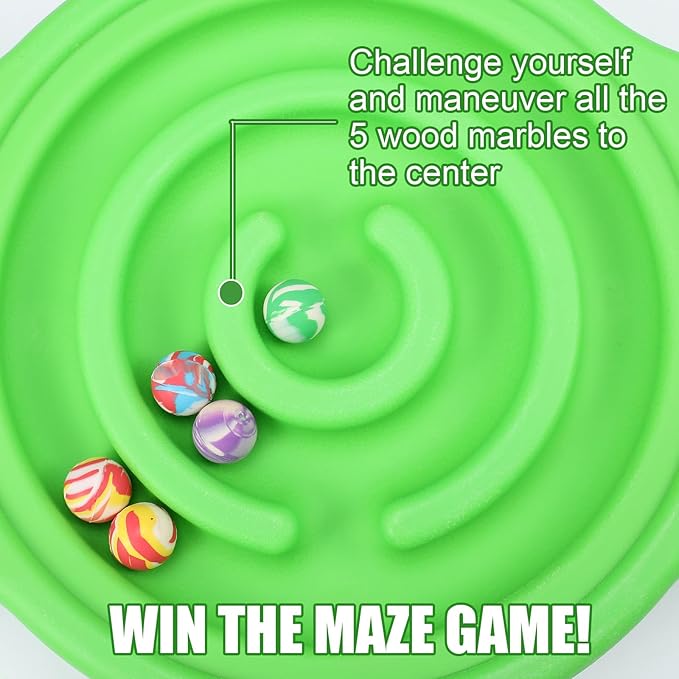 Maze Balance Board for Kids Plastic Wobble Rocker Balance Board with Mini Balls Load 220lb Balance Game with Handles for Toddler Balancing Exercise Equipment Game, 24.5 x 11.8 Inch