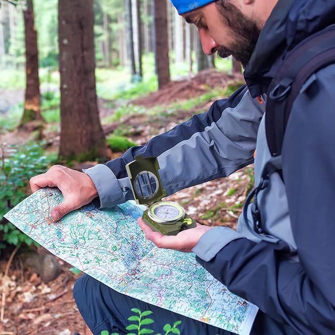 Military Compass, Hiking Compass for Survival with Lensatic