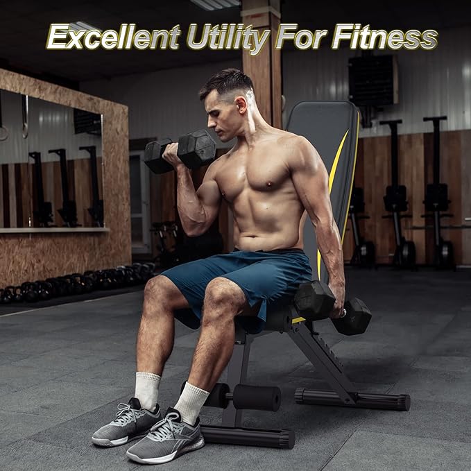 HITOSPORT Adjustable Weight Bench for Full Body Exercise