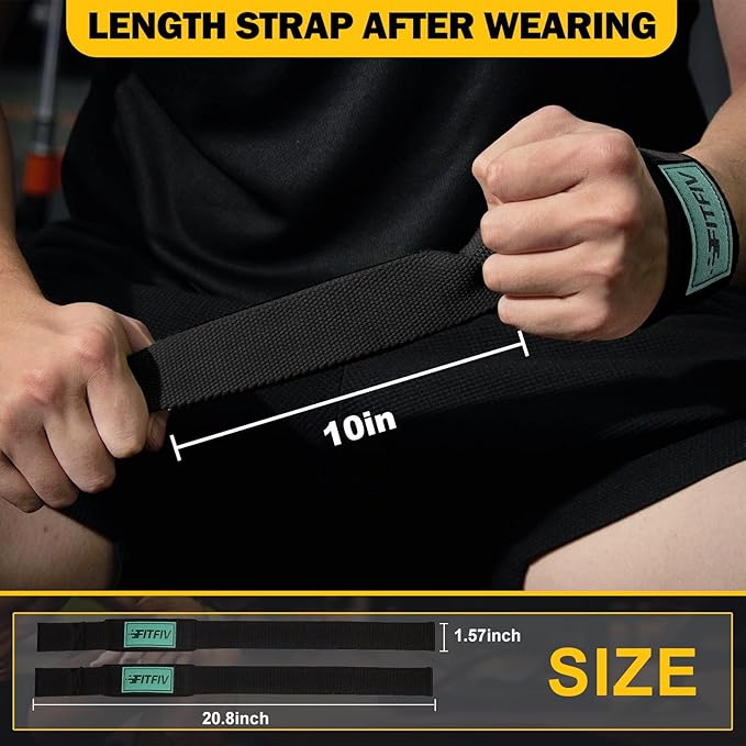 Lifting Straps for Weightlifting, Lifting Wrist Straps for Gym Strength Training, Neoprene-padded Wrist Cushion - Men & Women