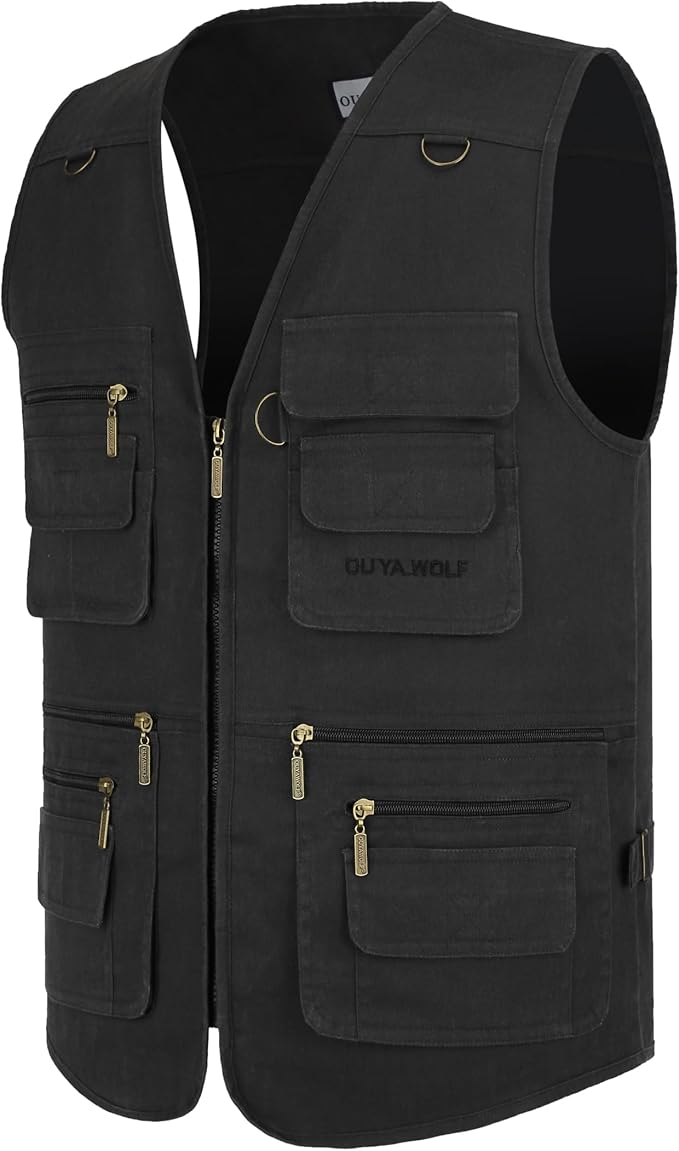 Men's Utility Work Hunting Travel Fishing Multi-Pockets Outdoor Vests