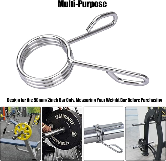 AccEncyc Spring Clip Collars 2 Inch Olympic Barbell