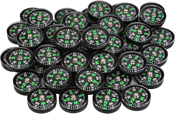 24 Pcs Hiking Compass 20mm Mini