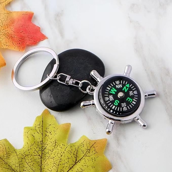 2pcs Compass Keychain