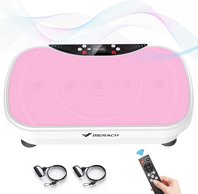 MERACH Vibration Plate Exercise Machine, Vibration Plate with Bluetooth and LED Display, Vibrating Plate Exercise Machine for Women Men, Workout Equipment for Home