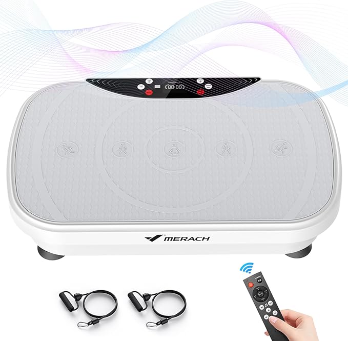 MERACH Vibration Plate Exercise Machine, Vibration Plate with Bluetooth and LED Display, Vibrating Plate Exercise Machine for Women Men, Workout Equipment for Home