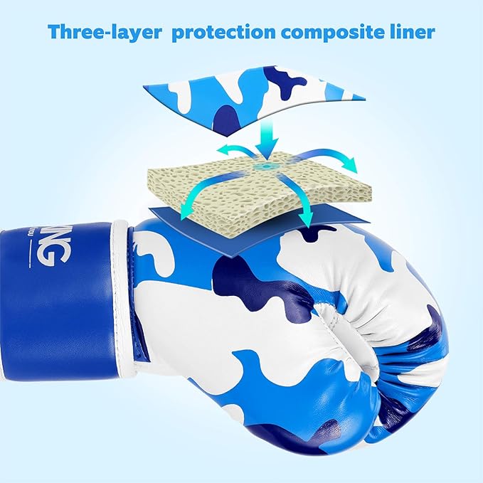 Kids Boxing Gloves, Boxing Gloves for Children 3-9 Youth Boys Girls Toddler PU Cartoon Sparring Training Boxing Gloves for Punching Bag, Kickboxing, Muay Thai, MMA