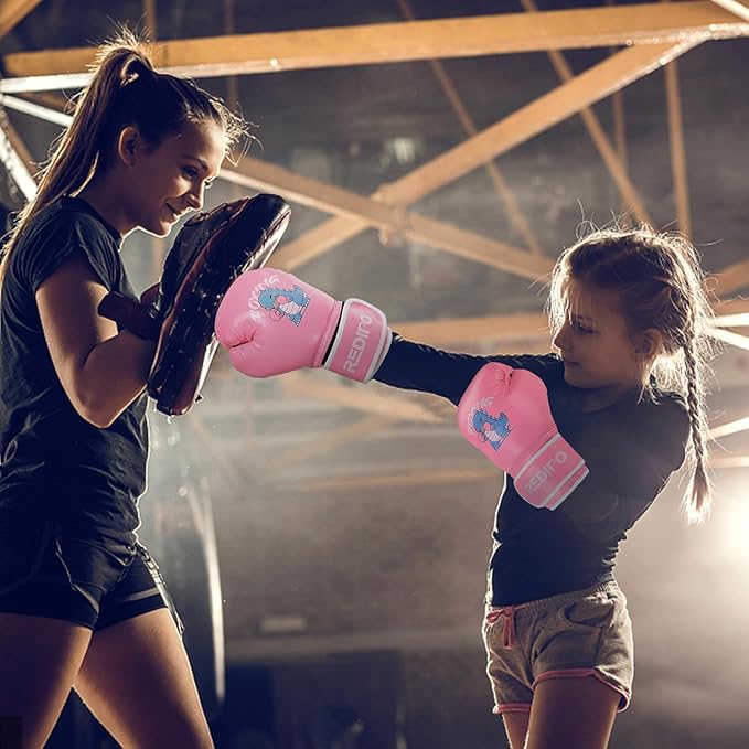 Kids Boxing Gloves, Youth Boxing Training Gloves for Kids 3-9 Year Boys and Girls, 4&6OZ Fighting Gloves, Punching Bag Kickboxing Thai Mitts MMA Training Sparring Gloves