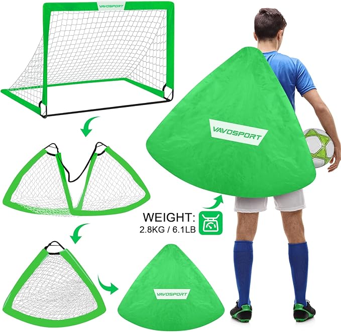 Kids Soccer Goals for Backyard Set - 2 4' x 3' Portable
