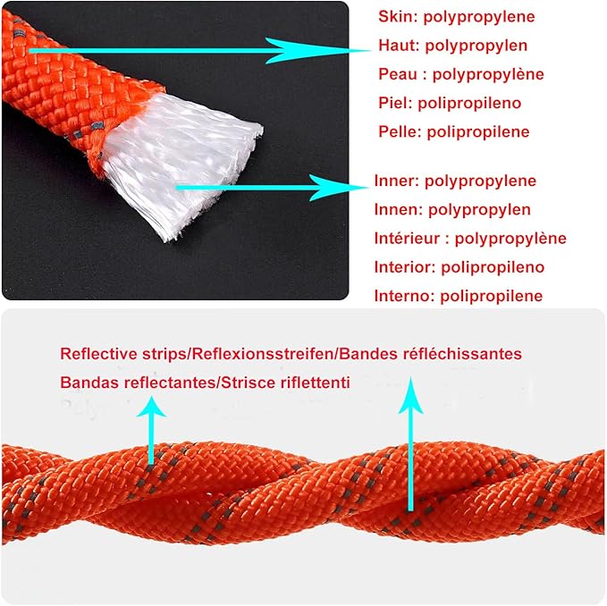 1/2 in (12mm) x 32 ft (10Meter) Floating Rope Anchor Mooring Rope Boat Rope Marine Rope Dock Lines Kayak Canoe Tow Throw Line Reflective Red