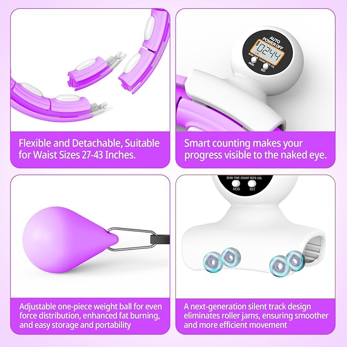EPEHSPORT Silent Infinity Smart Hoops with Counter 22"-44" 2 in 4 Abdomen