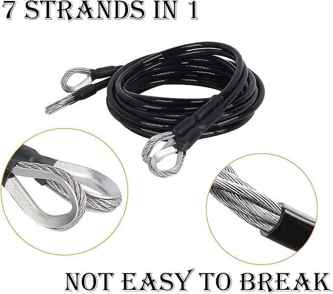 2-Pack 59 Inch Fitness Extension Cable Home Gym Cable Pulley System Fitness Cable for Pulley Machine Accessories,Thick 5Mm Heavy Duty Pulley Cable for Home Gym