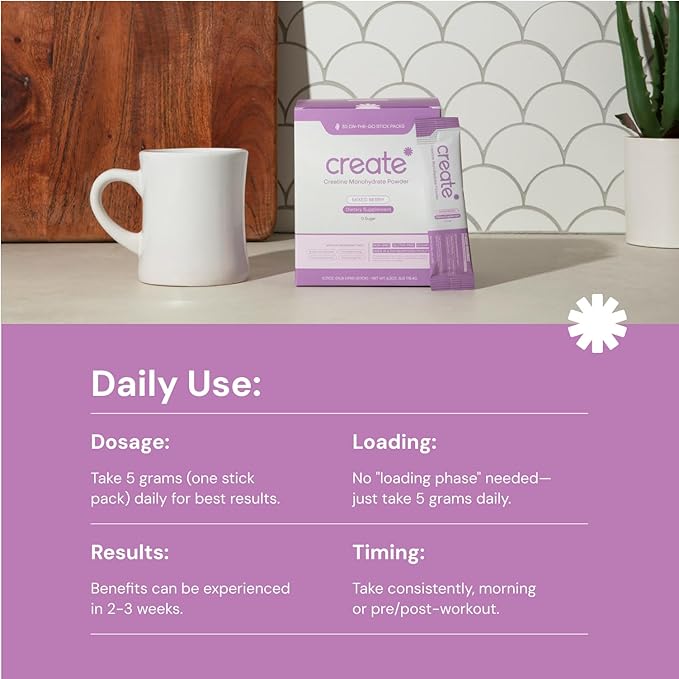 Create Single Serve Creatine Monohydrate Powder – 5g 30 Portable