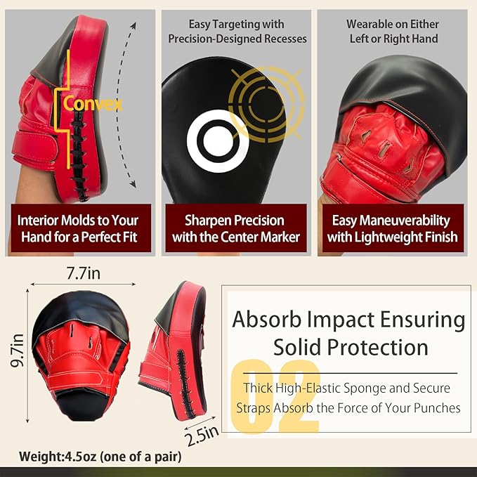 MERCIEL Pro Training Boxing Gloves and Boxing Punching Mitts for Adults – Comprehensive Boxing Set Adult Men and Women for Training, Muay Thai, MMA, Kickboxing, and Heavy Bag Work