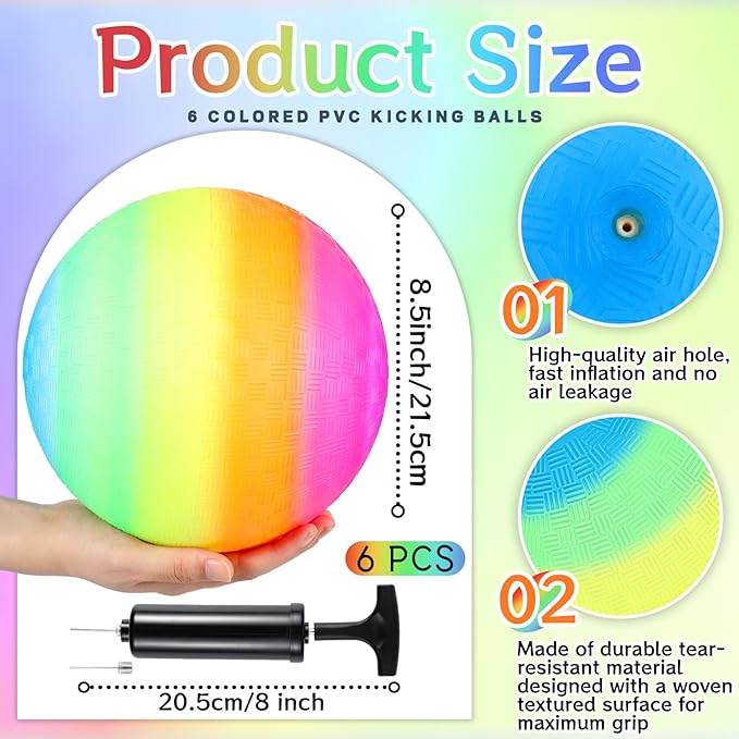 Hiboom 12 Pcs Dodgeball Set with Bases Playground 6 Bouncing 5 Rubber 1 Ball