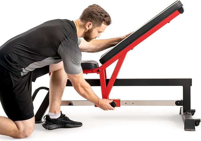 Marcy Adjustable Strength Training Utility Bench with Chrome SB-5429