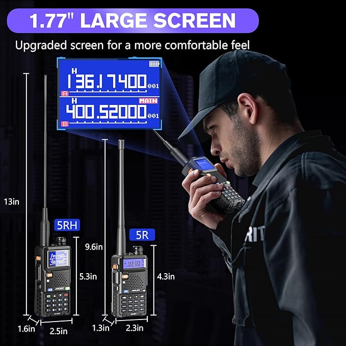 5RH Ham Long Rang Walkie Talkies 10W (Upgraded UV-5R), 999CH 999CH One 2500mAh Battery Charging(1 Pack)