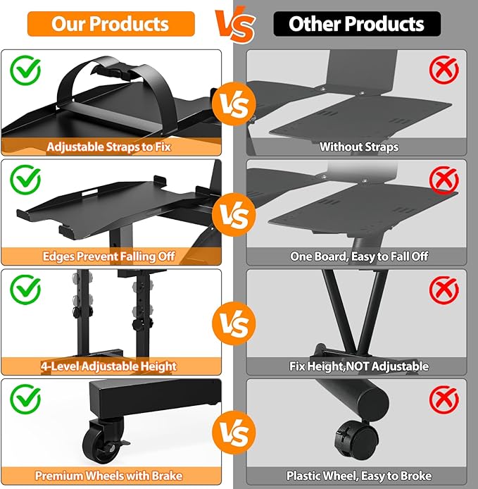 Adjustable Dumbbell Stand - Uboway Weight Stand with 4 Level Height Adjustment, Dumbbell Weight Rack with Tablet Holder and Durable Casters, Weight Holder for Adjustable Dumbbell Set, Home Gym Fitness (Bonus Foot Pads)