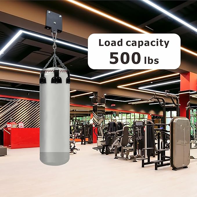 Heavy Punching Boxing Bag Hanger, Heavy Duty Bag Hanger Bracket, 360° Rotation Wall Ceiling Mount Wood Beam Hook for Boxing Muay Thai Training, Aerial Yoga Swing & Hammock