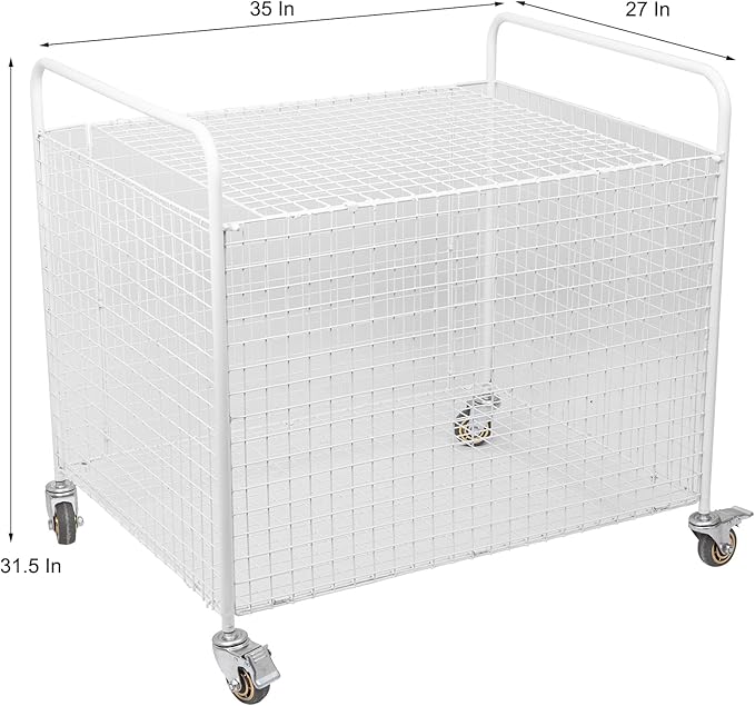 Metal Basketball Rolling Cart Sports Equipment Storage Wheel
