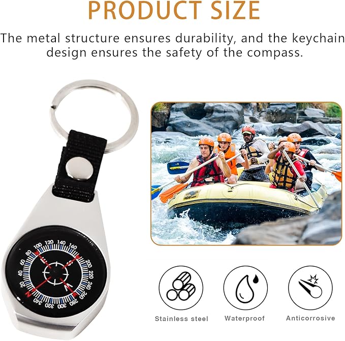 2 Pieces Keychain Compass for Outdoor Orienteering Camping