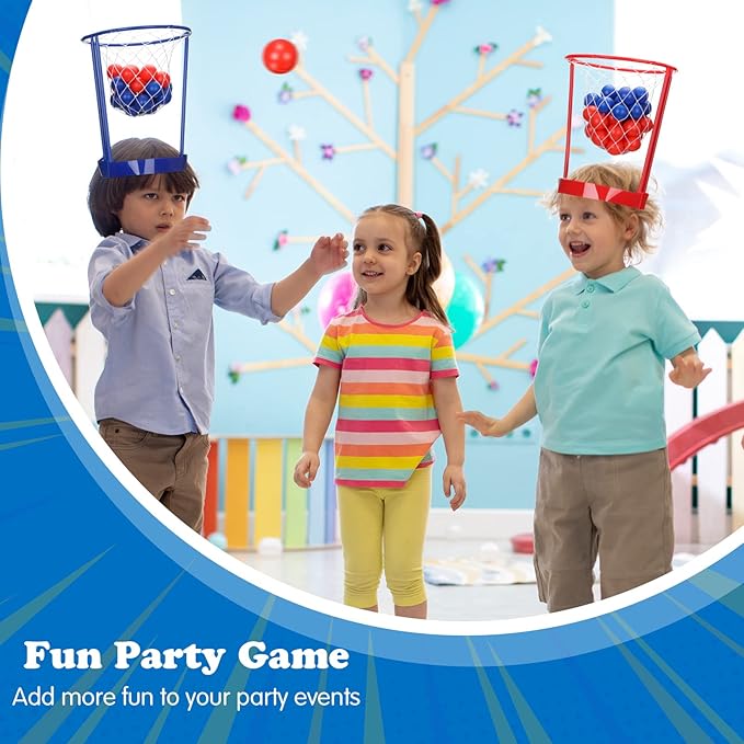 Meooeck 10 Pack Head Hoop Basketball Party Game 60 Ball