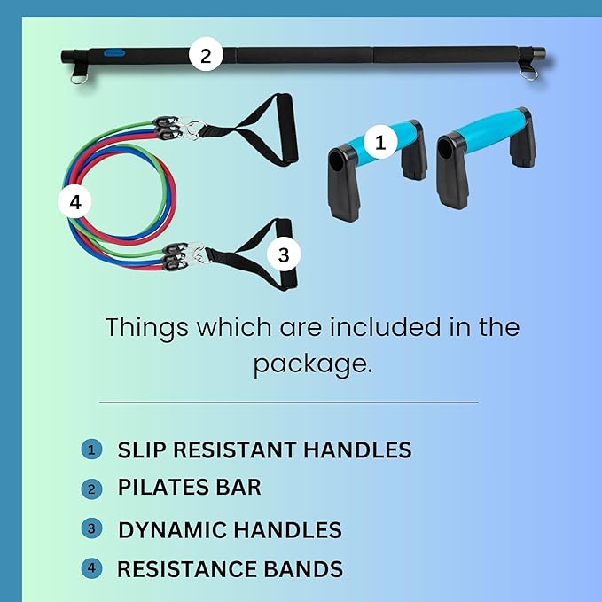 BlueClouds Push Up Board and Pilates Bar Kit