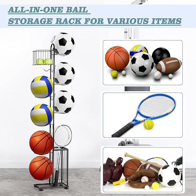melos 7 Tier Basketball Ball Storage Rack