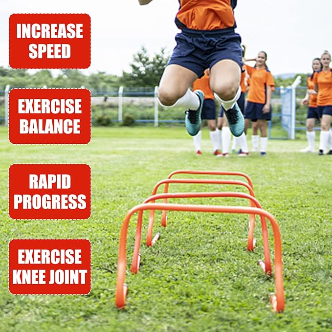 4 Pack Agility Speed Training Hurdles- 9" Detachable
