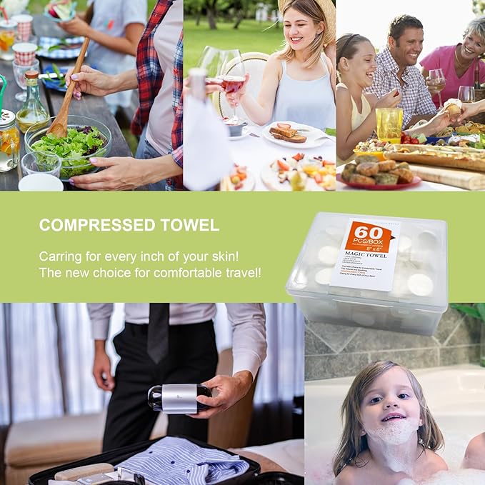 Mini Compressed Towels are Expandable Towels Reusable(60Pcs )