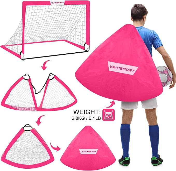 Kids Soccer Goals for Backyard Set - 2 4' x 3' Portable